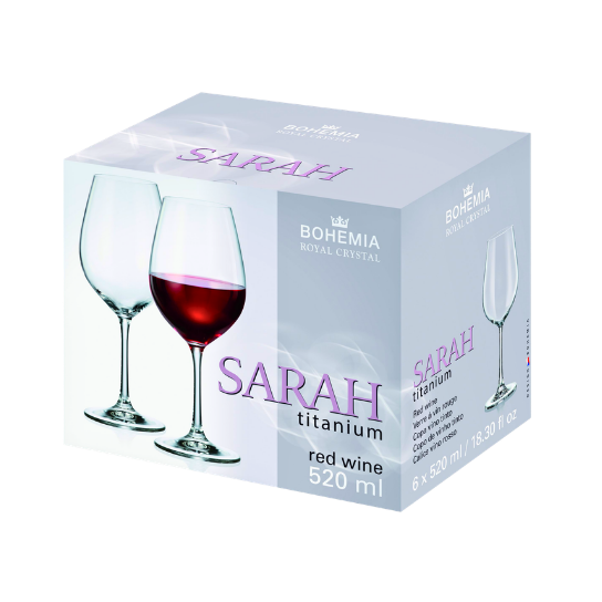 Bohemia Crystal Sarah Titanium White Glasses 520ml 6pk