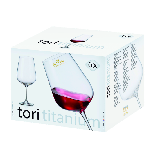 Bohemia Crystal Tori Titanium Burgundy Glasses 850ml 6pk