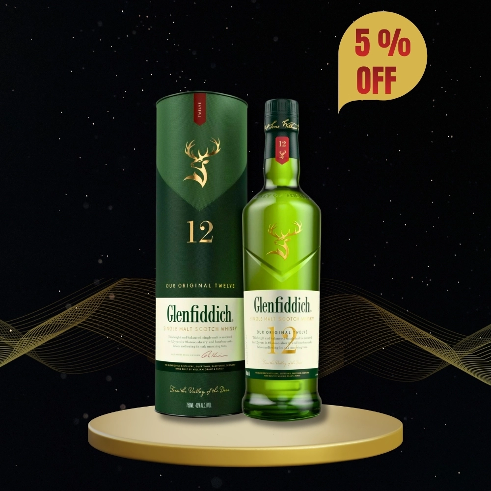 Glenfiddich 12 Year Old Single Malt Scotch Whiskky 750ml